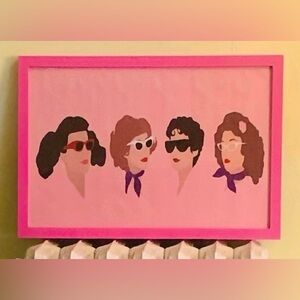 Custom Framed Vintage 1978 Grease “Pink Ladies” Movie Characters Wall Art